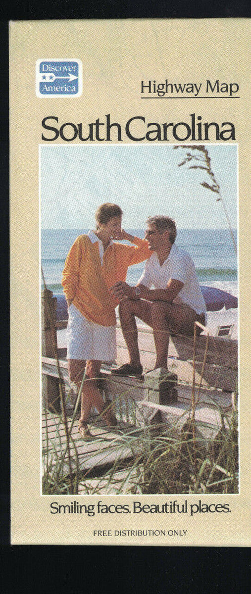 South Carolina 1990 Highway Map Smiling Faces Beautiful Places – Papergoy