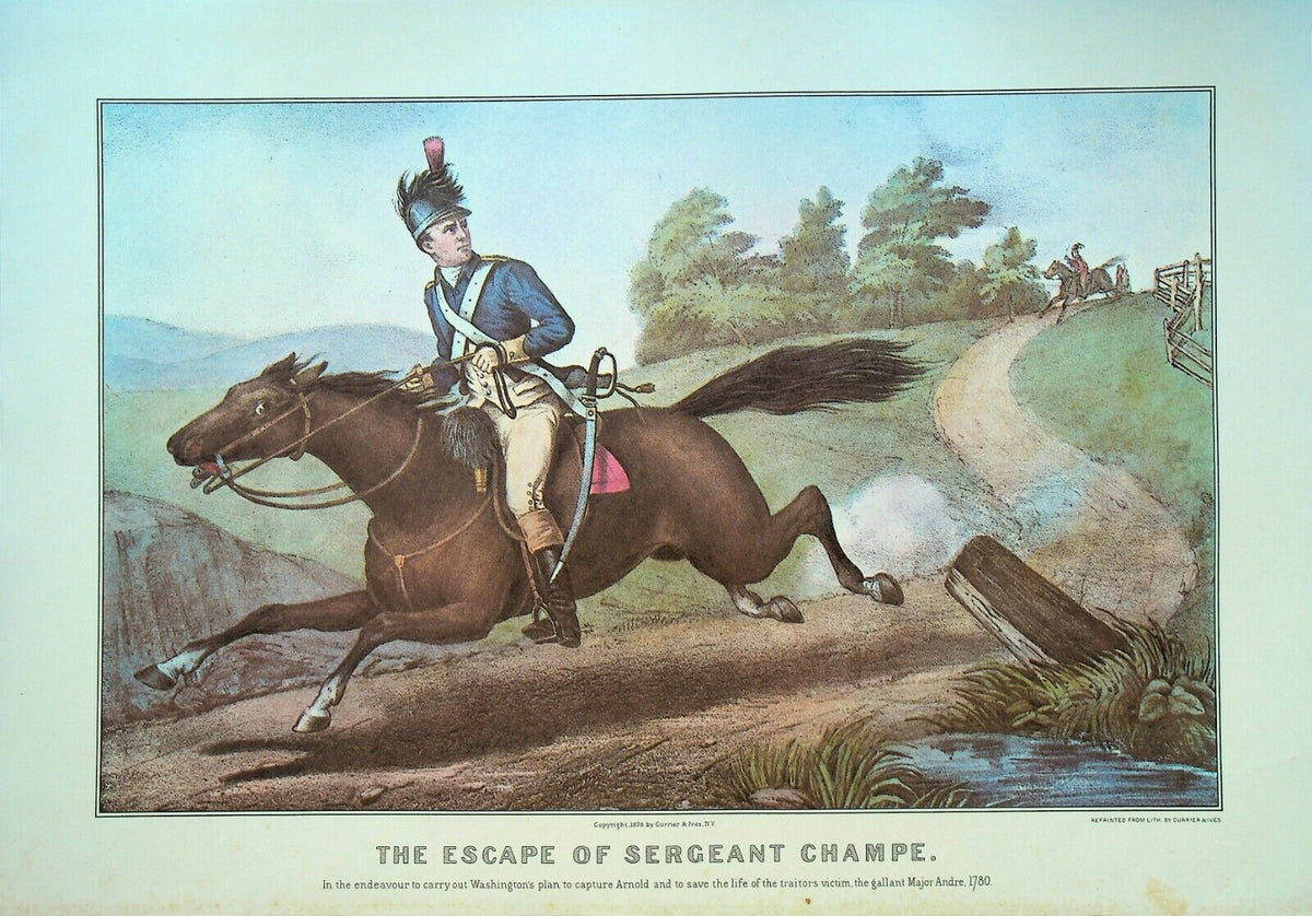 Currier & Ives Calendar Topper 1978 The Escape of Sergeant Champe