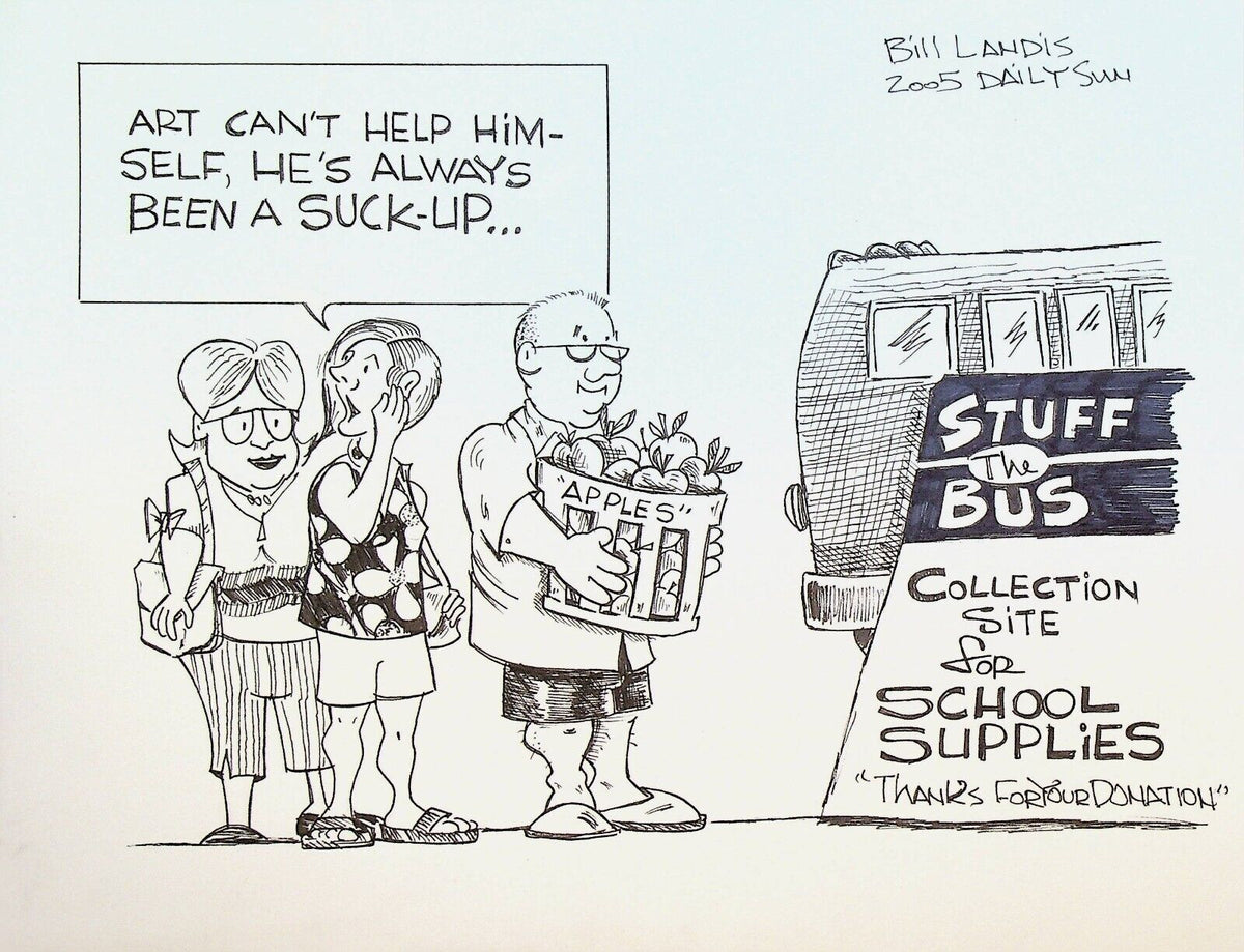 Bill Landis Original Cartoon Art The Villages Daily Sun 2005 School Su ...