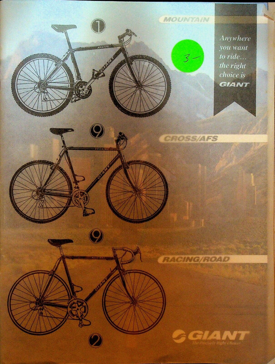 Giant Bicycles Catalog 1992 Mountain Cross AFS Racing Road