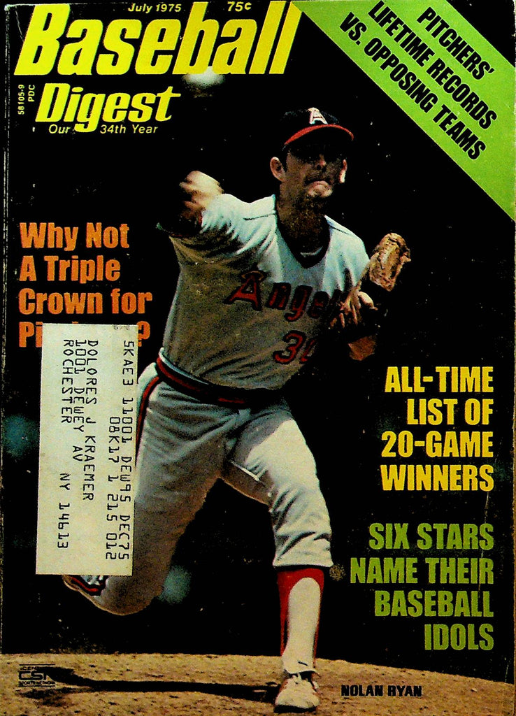 Baseball Digest July 1975 Nolan Ryan