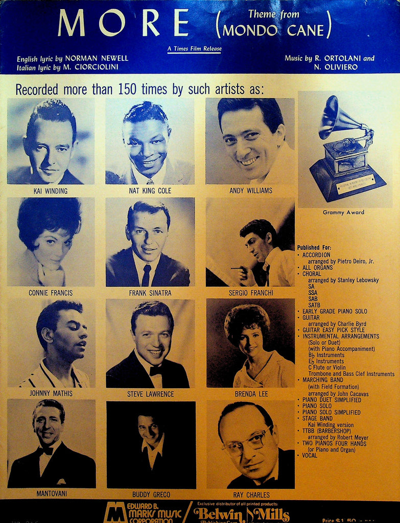 More Theme From Mondo Cane Sheet Music
