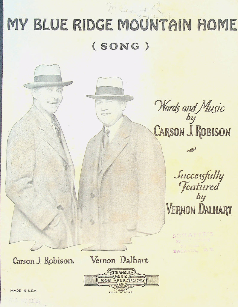 My Blue Ridge Mountain Home Sheet Music
