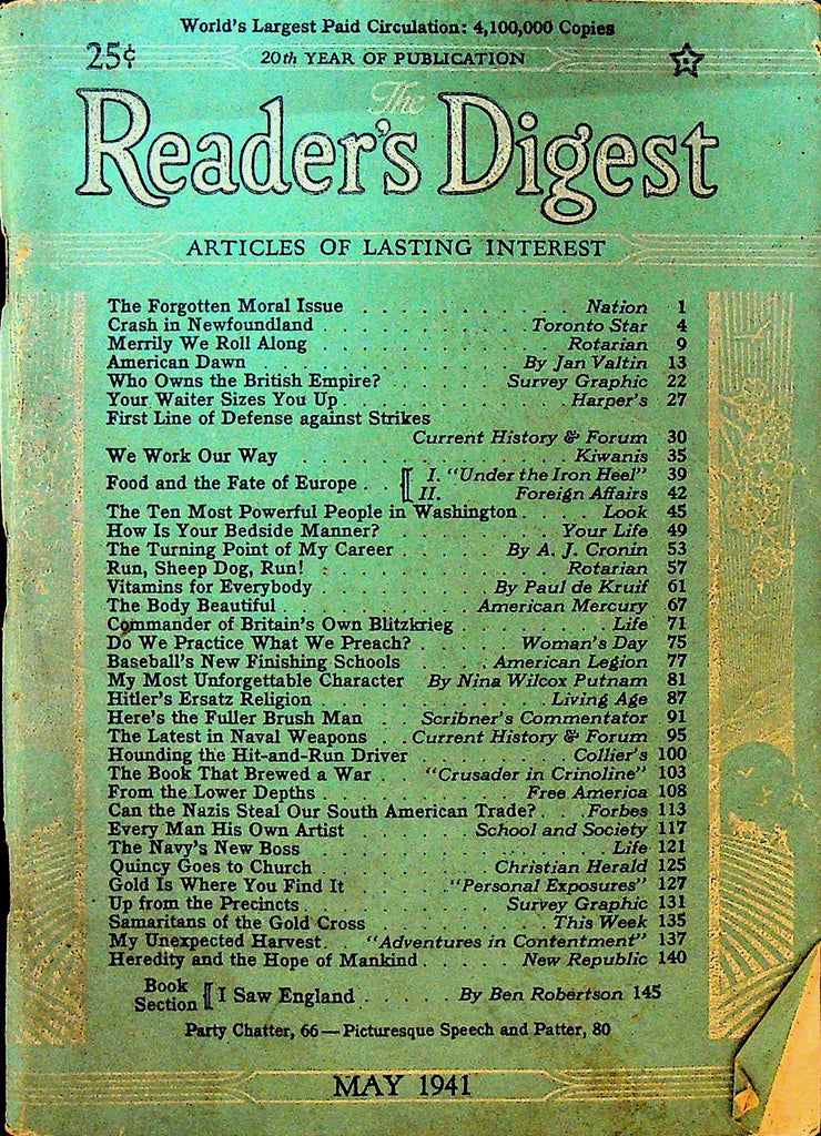 Reader's Digest May 1941