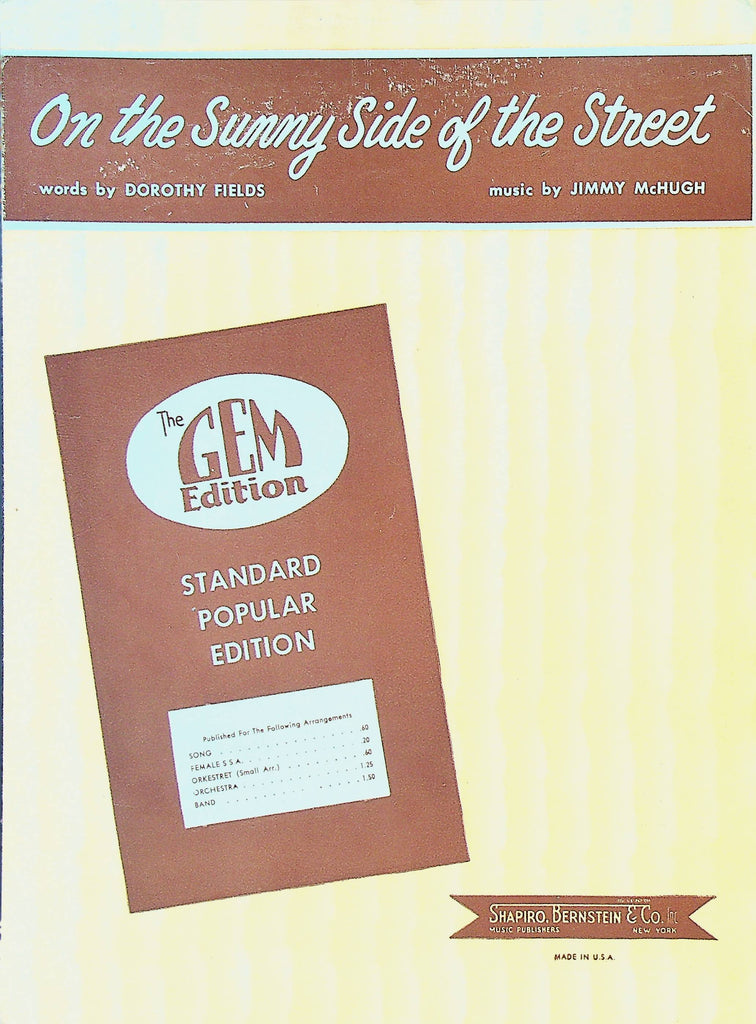 On the Sunny Side of the Street Sheet Music