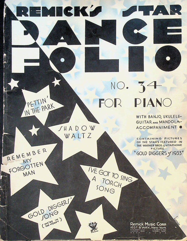 Remick's Star Dance Folio No 34 for Piano