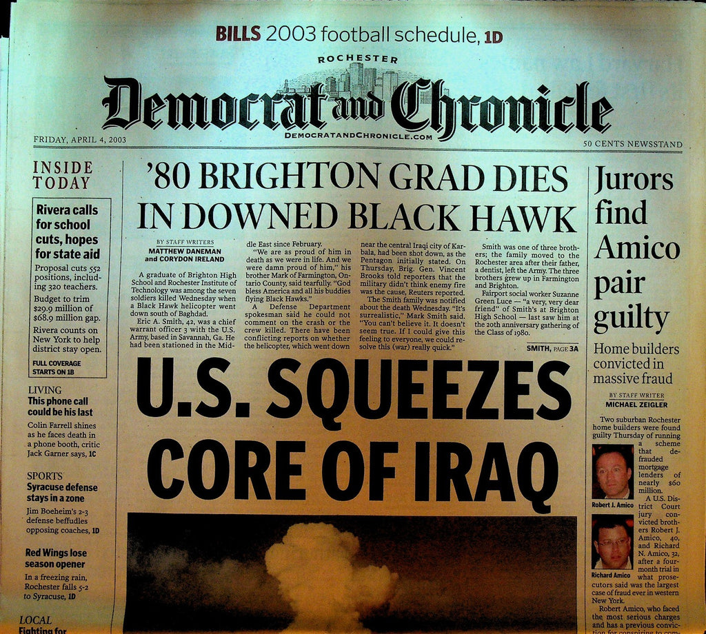Rochester Democrat & Chronicle April 4 2003 Iraq War Squeezes Core0