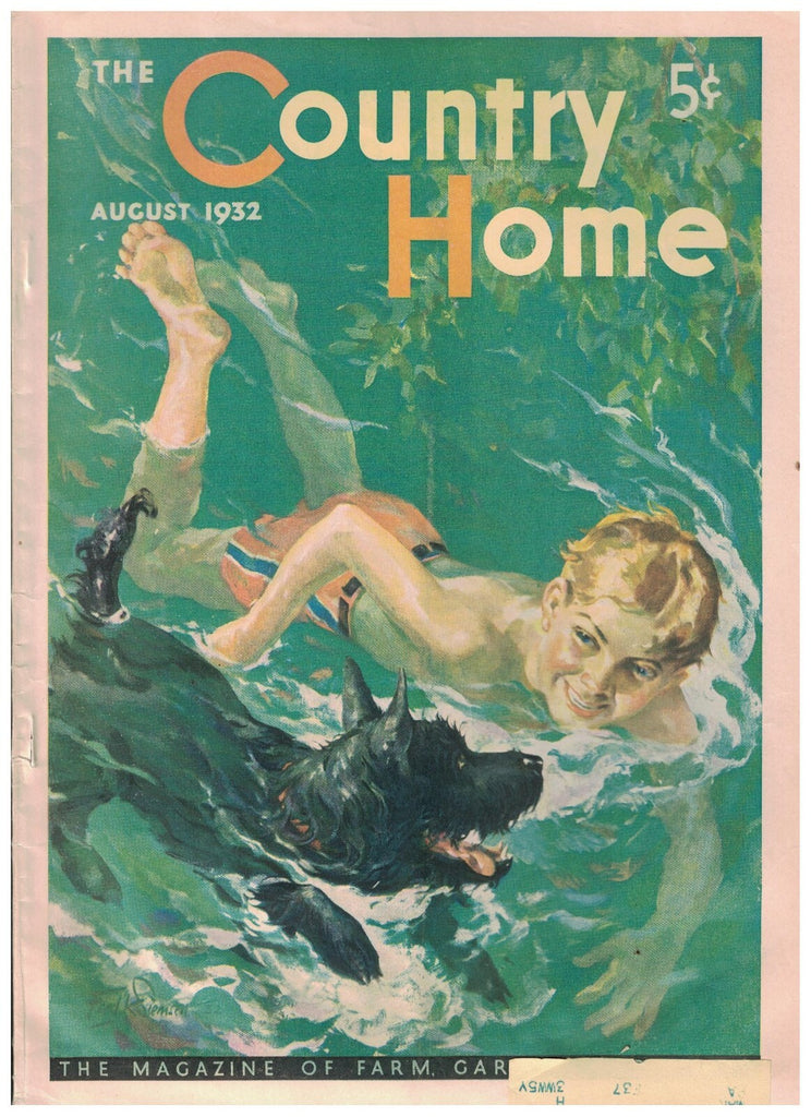 The Country Home Magazine August 1932 Olympics Scottish Terrier Swimming Dog0