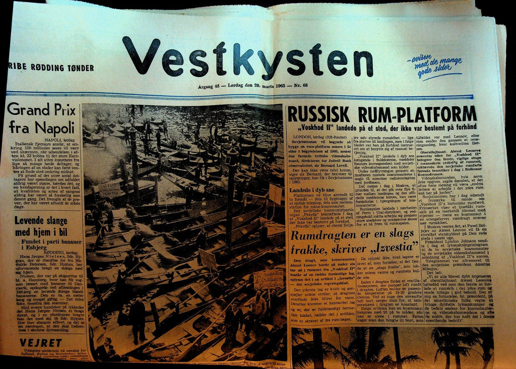 Vestkysten Newspaper March 20 1965 Voskhod II Selma Alabama Civil Rights March0