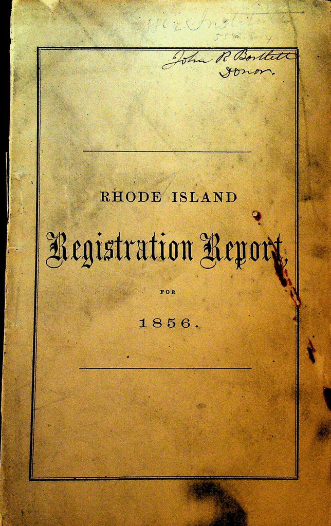 Rhode Island Registration Report for 1856 Births Marriages & Deaths0