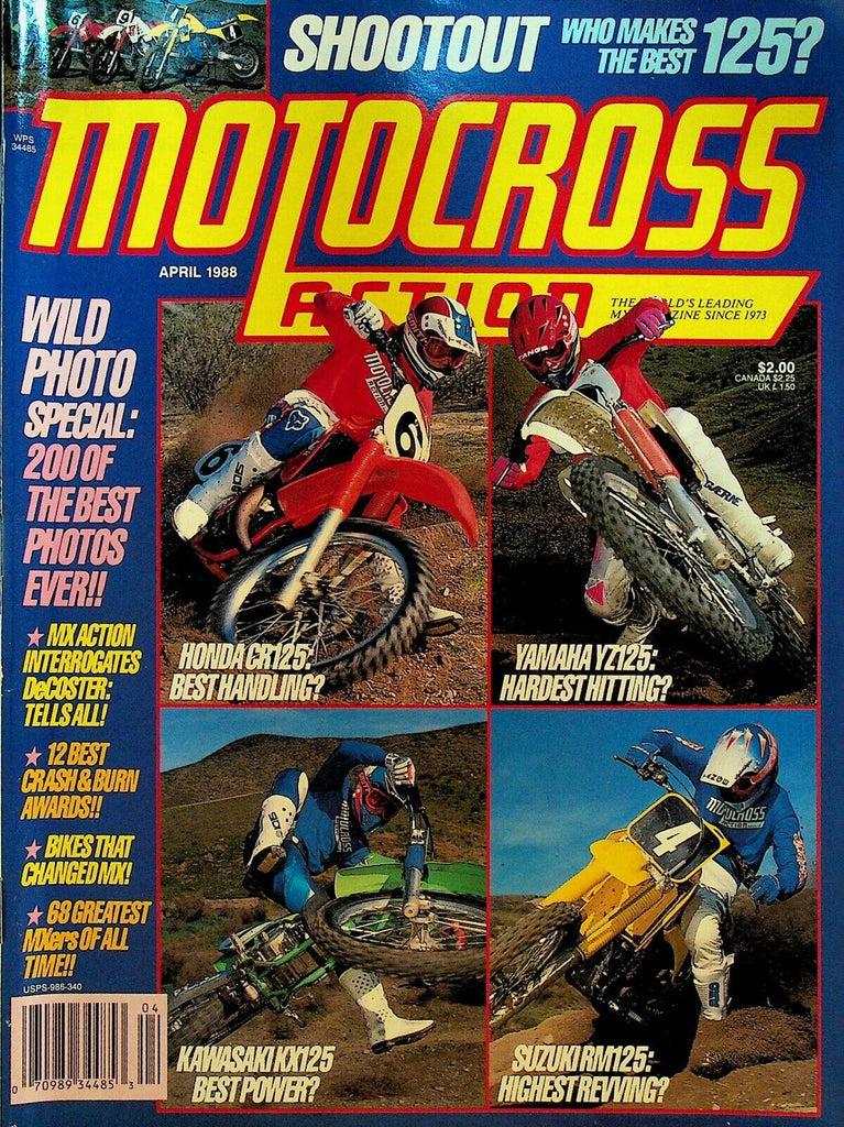Motocross Action Magazine April 1988 Roger DeCoster Greg Barbacovi