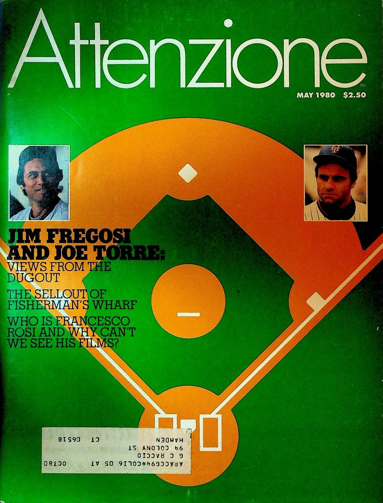 Attenzione Magazine May 1980 Jim Fregosi Joe Torre Baseball Francesco Rosi