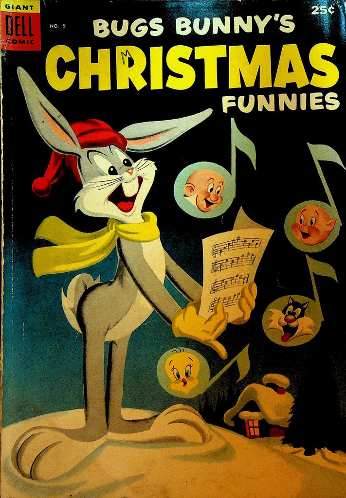 Bugs Bunny Christmas Funnies 4 Dell Comics 1954 Caroling Tweety Porky Pig0