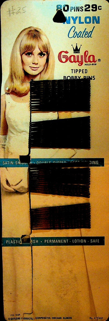Gayla Tipped Bobby Pins Nylon Coated on Card 19690