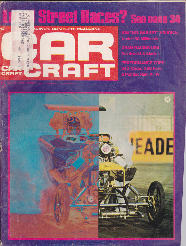 Car Craft Magazine Joe Hrudka Drag Racing  August 1970 Hemi Cuda GTO 0