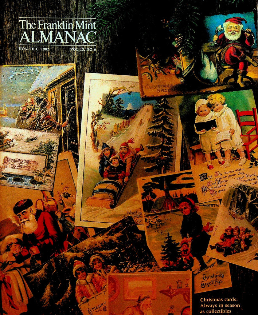 Franklin Mint Almanac November 1982 Christmas Cards Ship Models0