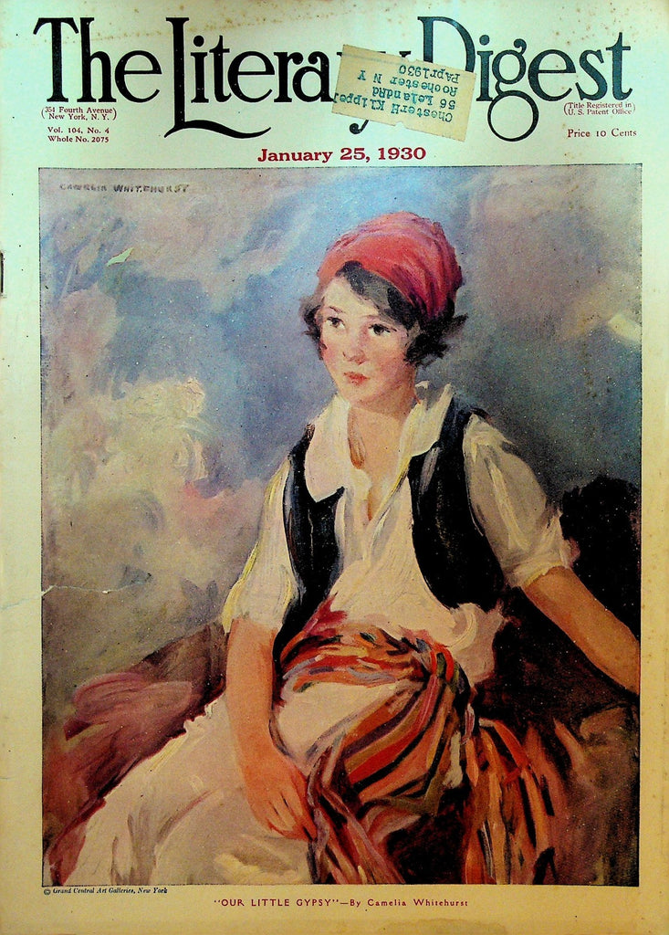 Literary Digest January 25 1930 Prohibition China India Auto Show0