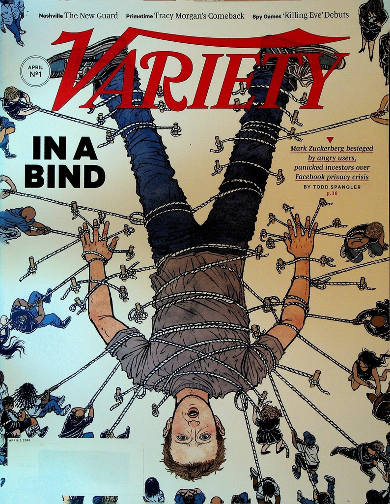 Variety Magazine April 2018 Mark Zuckerberg Tracy Morgan Steven Bochco
