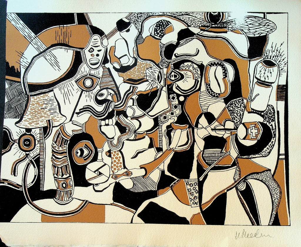 Original Art Native Motif Brown Black Artist Signed0