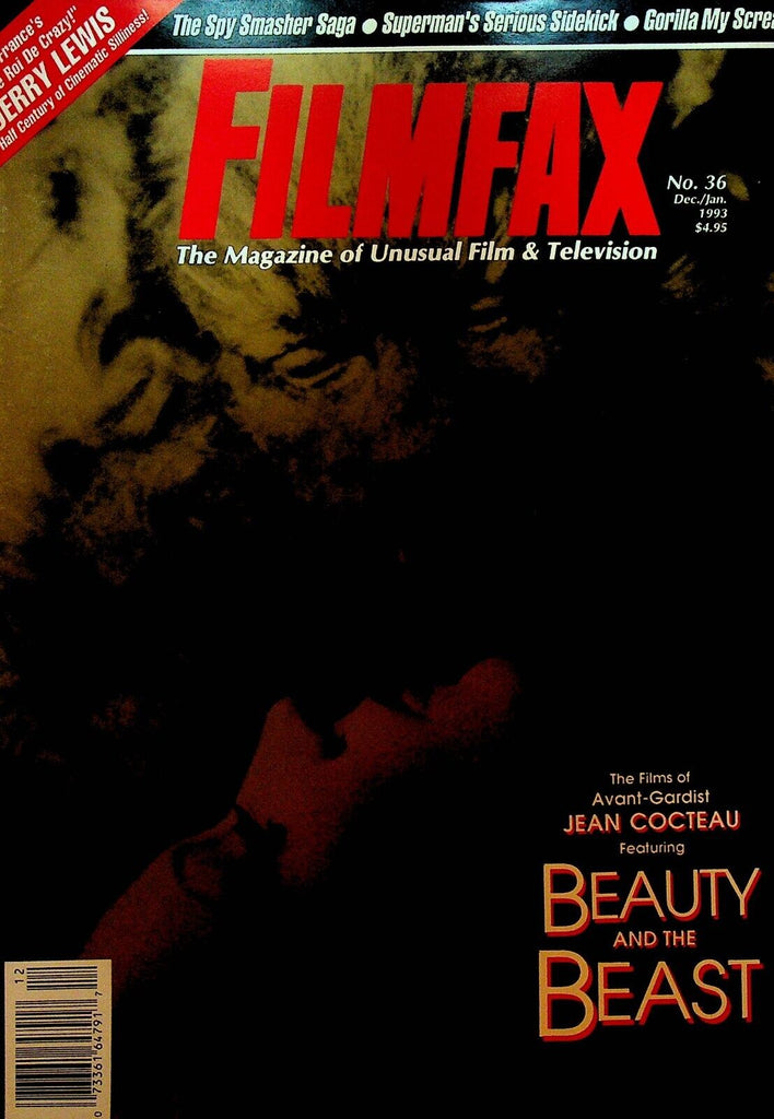 Filmfax Magazine 36 December 1992 Jean Cocteau Jerry Lewis Paul Blaisdell