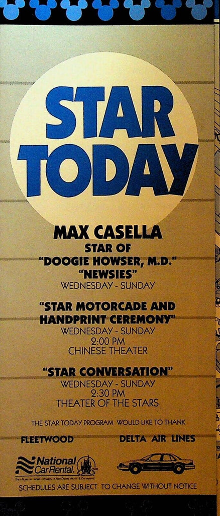Walt Disney World Star Today Brochure Max Casella Muppets TMNT Star Wars 1990s