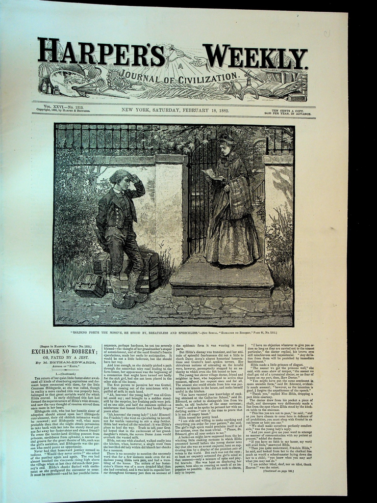 Harper's Weekly February 18 1882 Thomas Nast PT Barnum Billiards Match Ouida0
