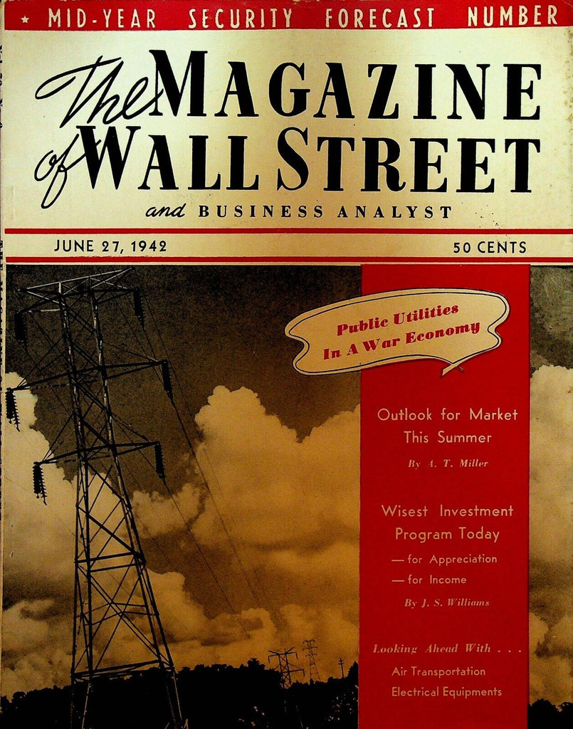 The Magazine of Wall Street & Business Analyst June 27 1942 WWII