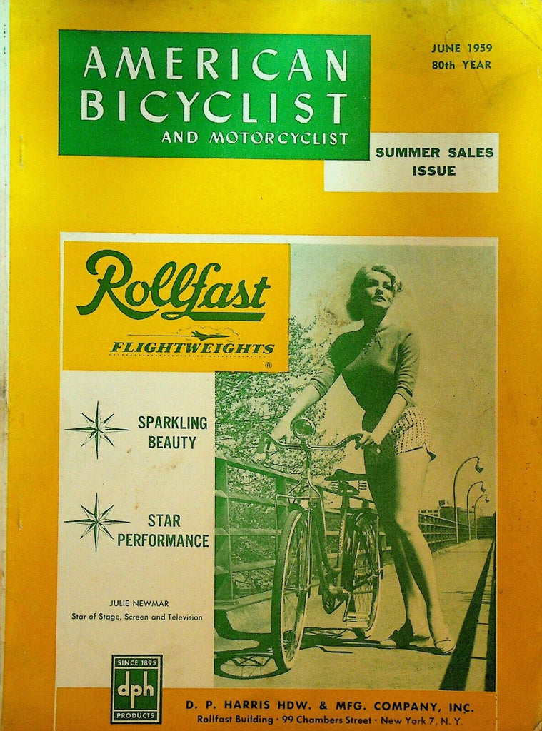American Bicyclist & Motorcyclist Magazine June 1959 Julie Newmar Rupert Waltl