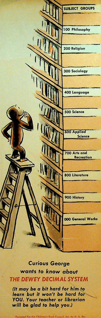 Curious George Wants to Know the Dewey Decimal System Bookmark 19670