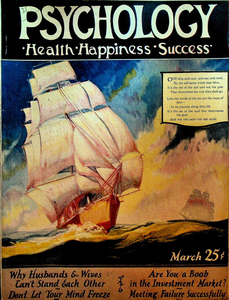 Psychology Magazine March 1928 August Heckscher Henry Knight Miller0