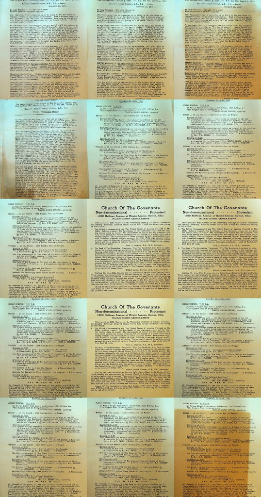 The Church of the Covenants Dayton Ohio 15 Items Millard Joseph Flenner 19430