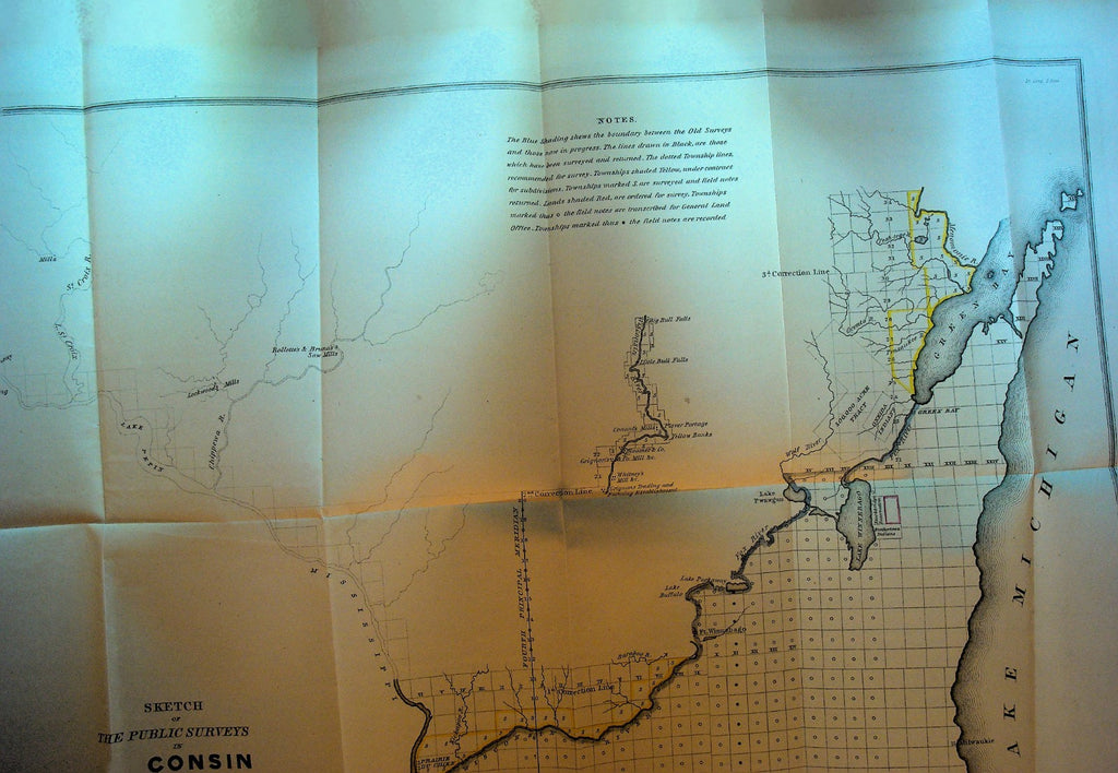 Sketch of the Public Surveys in Wisconsin Territory Map ca 18400