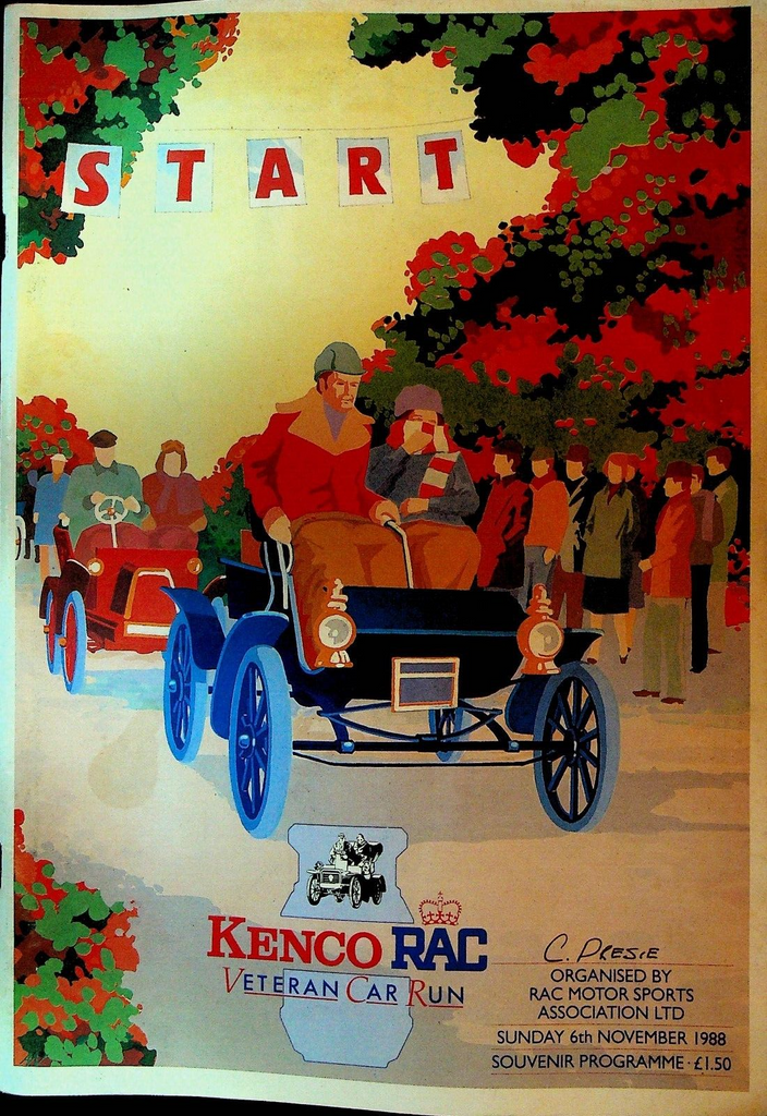 Kenco Rac Veteran Car Run November 6 1988 Souvenir Program