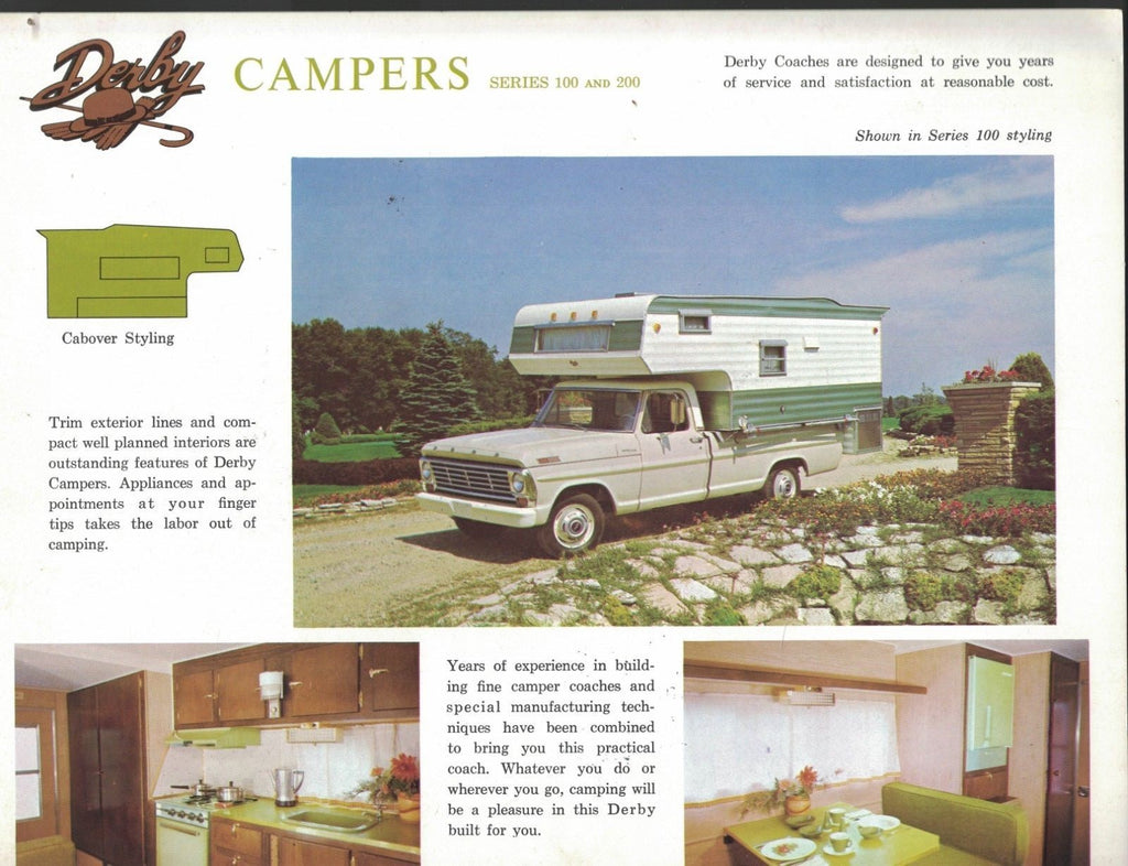 Derby Campers Series 100 200 Ad Sheet Elkhart Indiana 1970s0