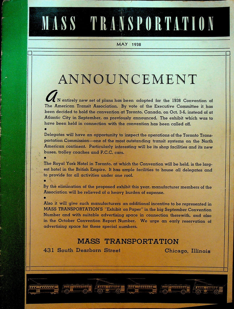 Mass Transportation Magazine May 1938 Cleveland System0