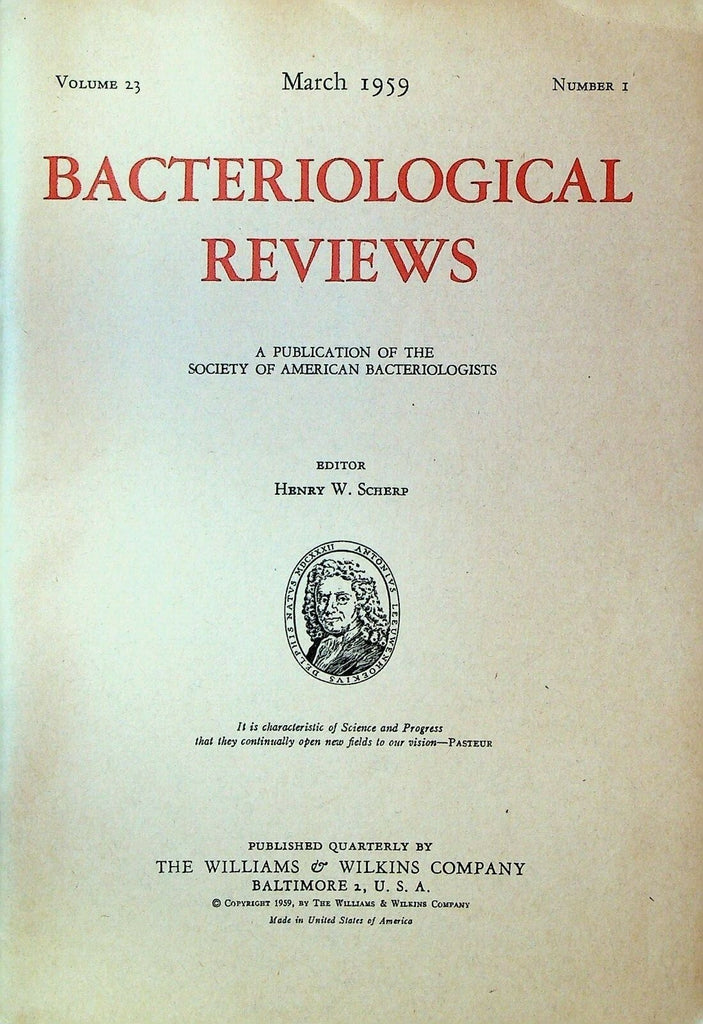 Bacteriological Reviews Magazine March 1959 Viruses & Tumors Cell Wall Lysis0