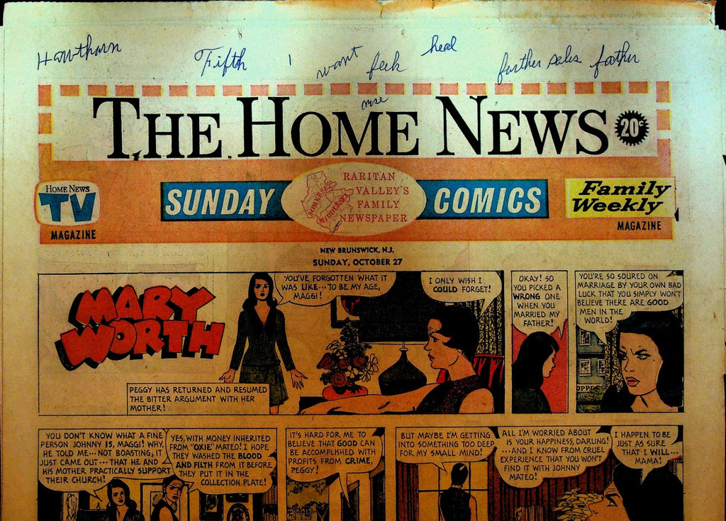 The Home News Sunday Comics New Brunswick NJ October 27 1968 Peanuts Mary Worth0