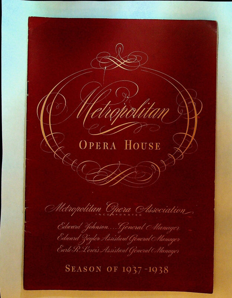 Il Trovatore Program January 8 1938 Metropolitan Opera House Bruna Castagna