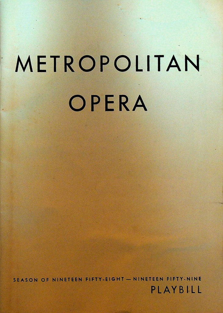 Un Ballo in Maschera Metropolitan Opera Program February 9 1959 Playbill