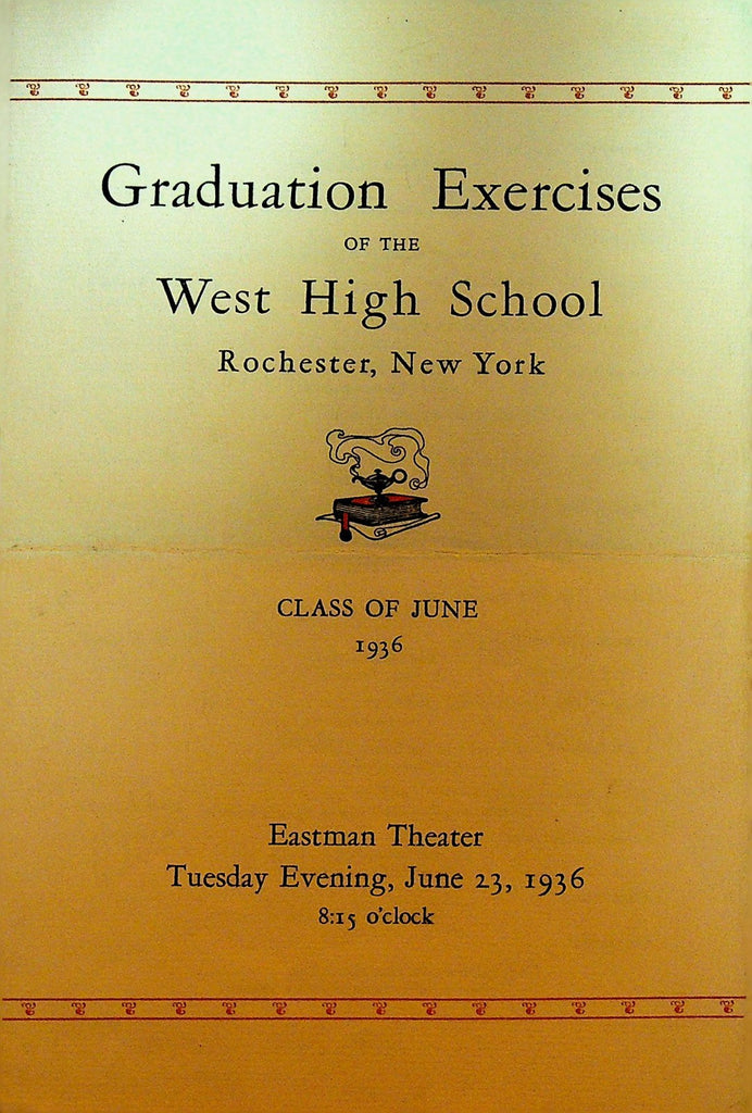 West High School Rochester NY Graduation Exercises Program 19360