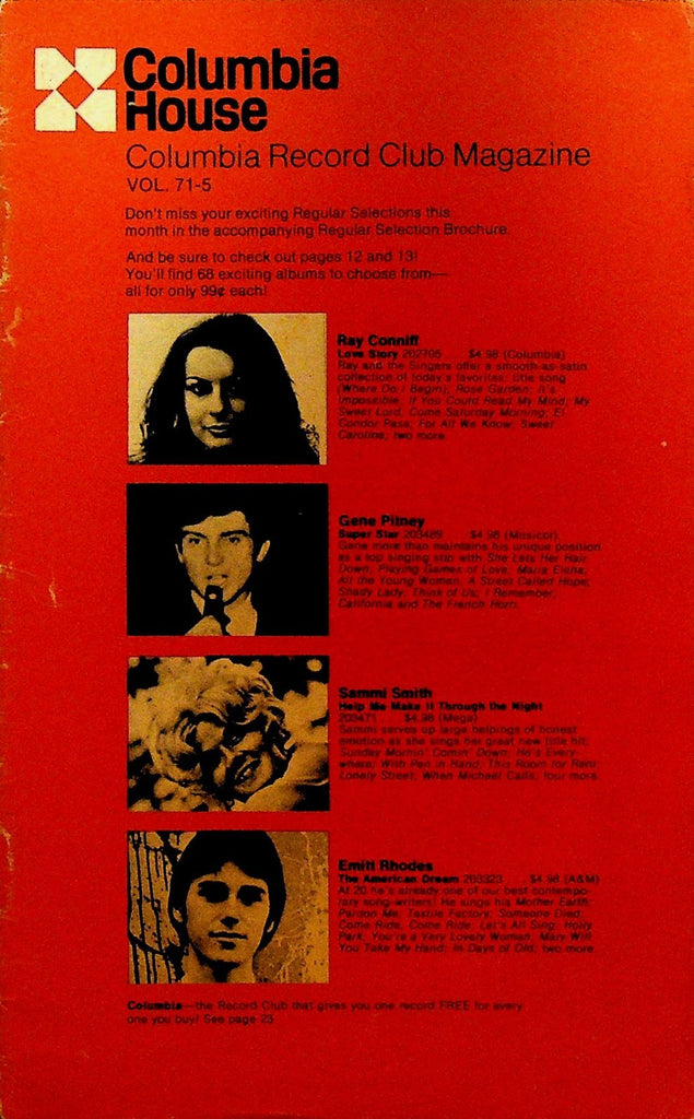 Columbia House Record Club Magazine 1971 71-5 Gene Pitney Janis Joplin0