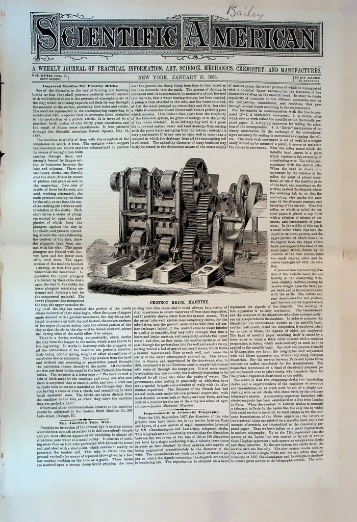 Scientific American January 18 1868 Forbes Acme 67 Skate Crofoot Brick Machine0