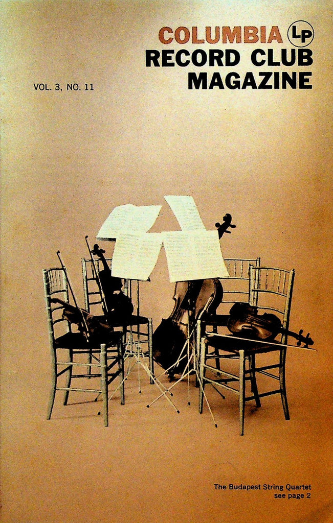 Columbia House Record Club Magazine 1958 Vol 3 #11 Budapest String Quartet0