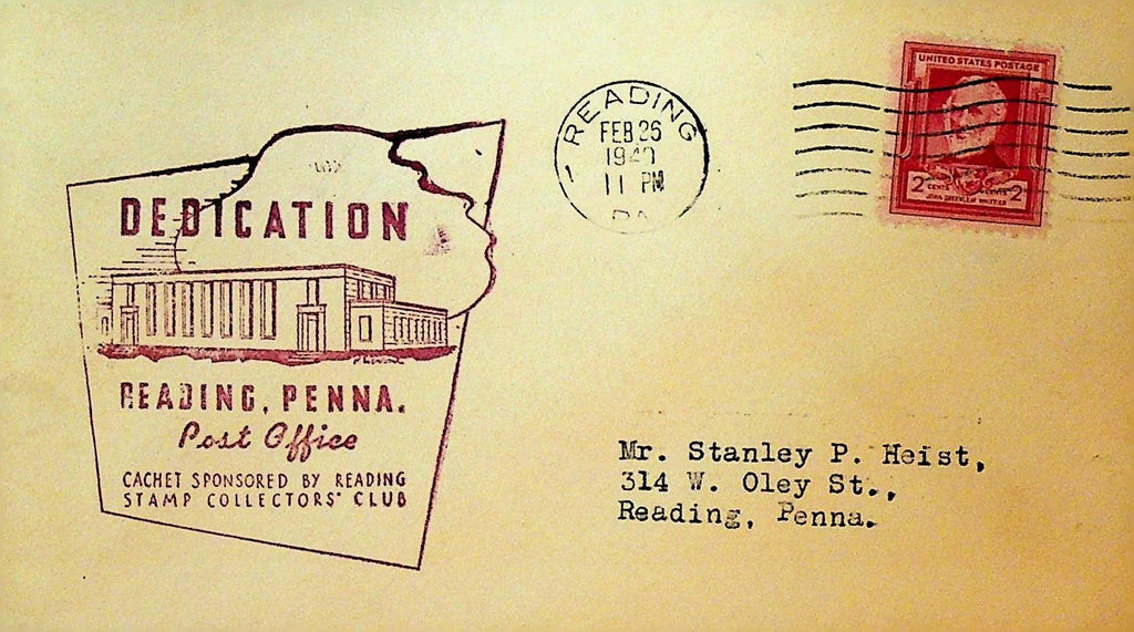 Reading Pennsylvania Post Office Dedication Cover 19400