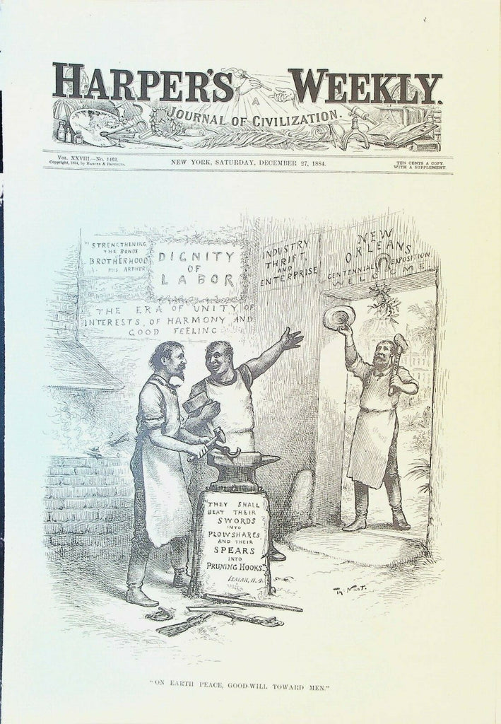 Harper's Weekly December 27 1884 Thomas Nast New Orleans Centennial Exposition 0