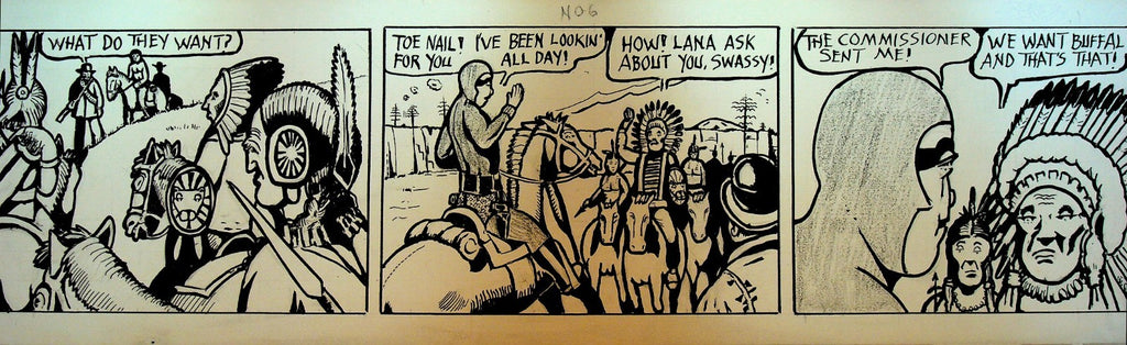 The Vanishing Bison Comic Strip Original Art John Krozel Buffalo #6 1970s0