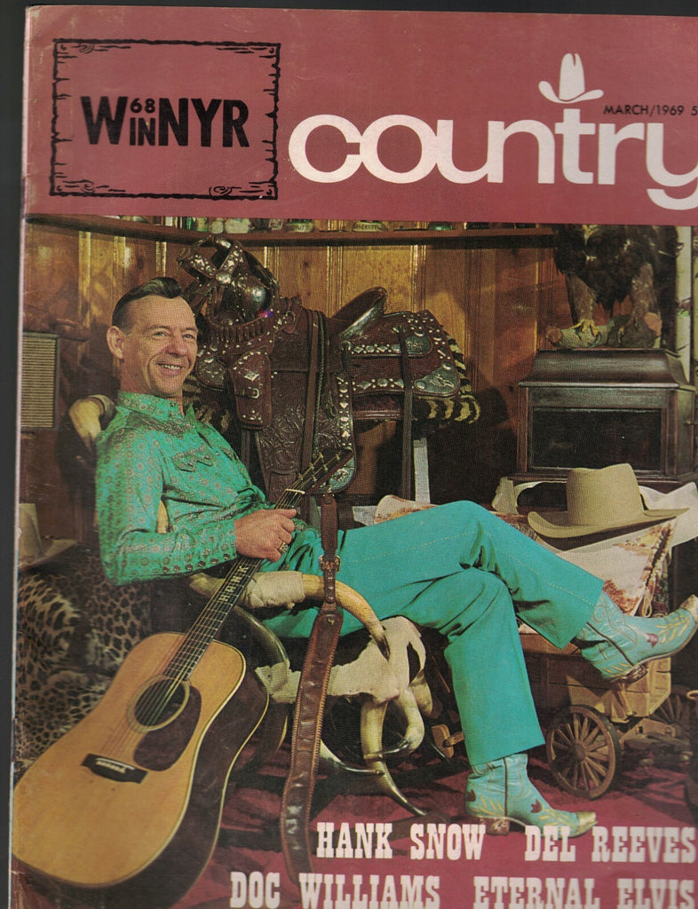 Country Music Magazine March 1969 WNYR Hank Snow Del Reeves Doc Williams0