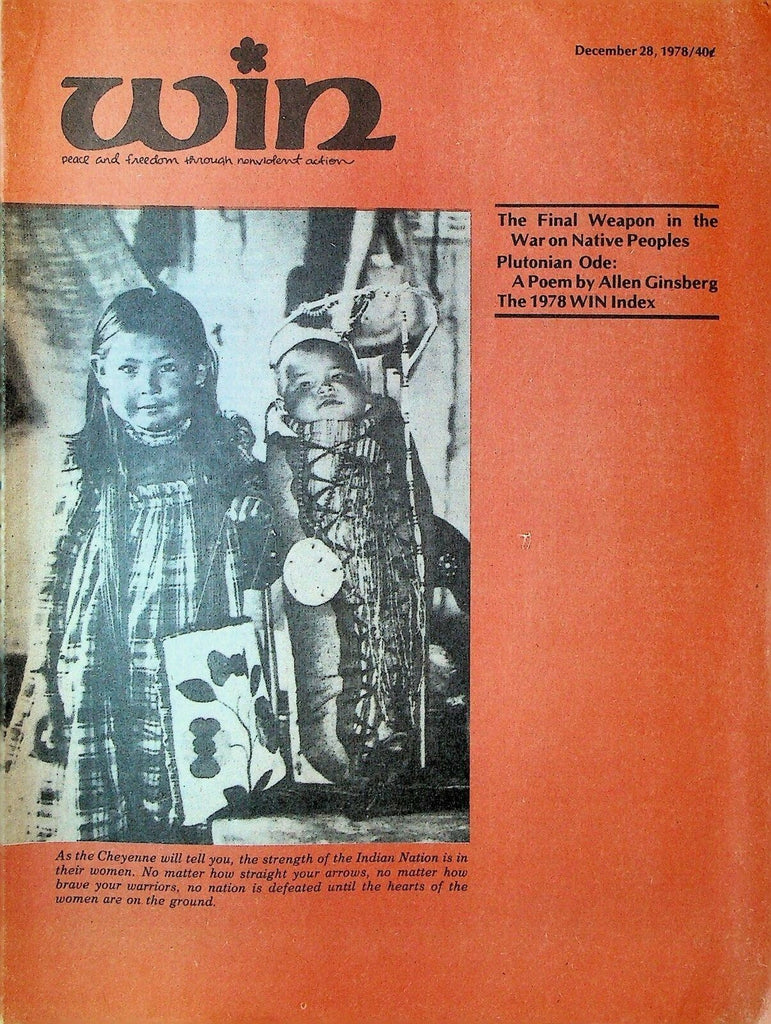 Win Magazine December 28 1978 Allen Ginsberg Native Peoples 0