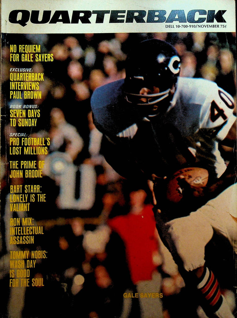 Quarterback Magazine November 1969 Gale Sayers Paul Brown Bart Starr John Brodie0