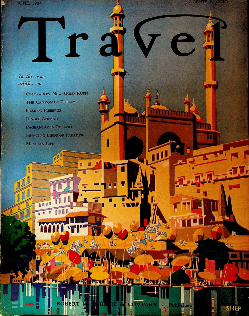 Travel Magazine June 1934 Benares Poland Panama Greenland Mount Rainier